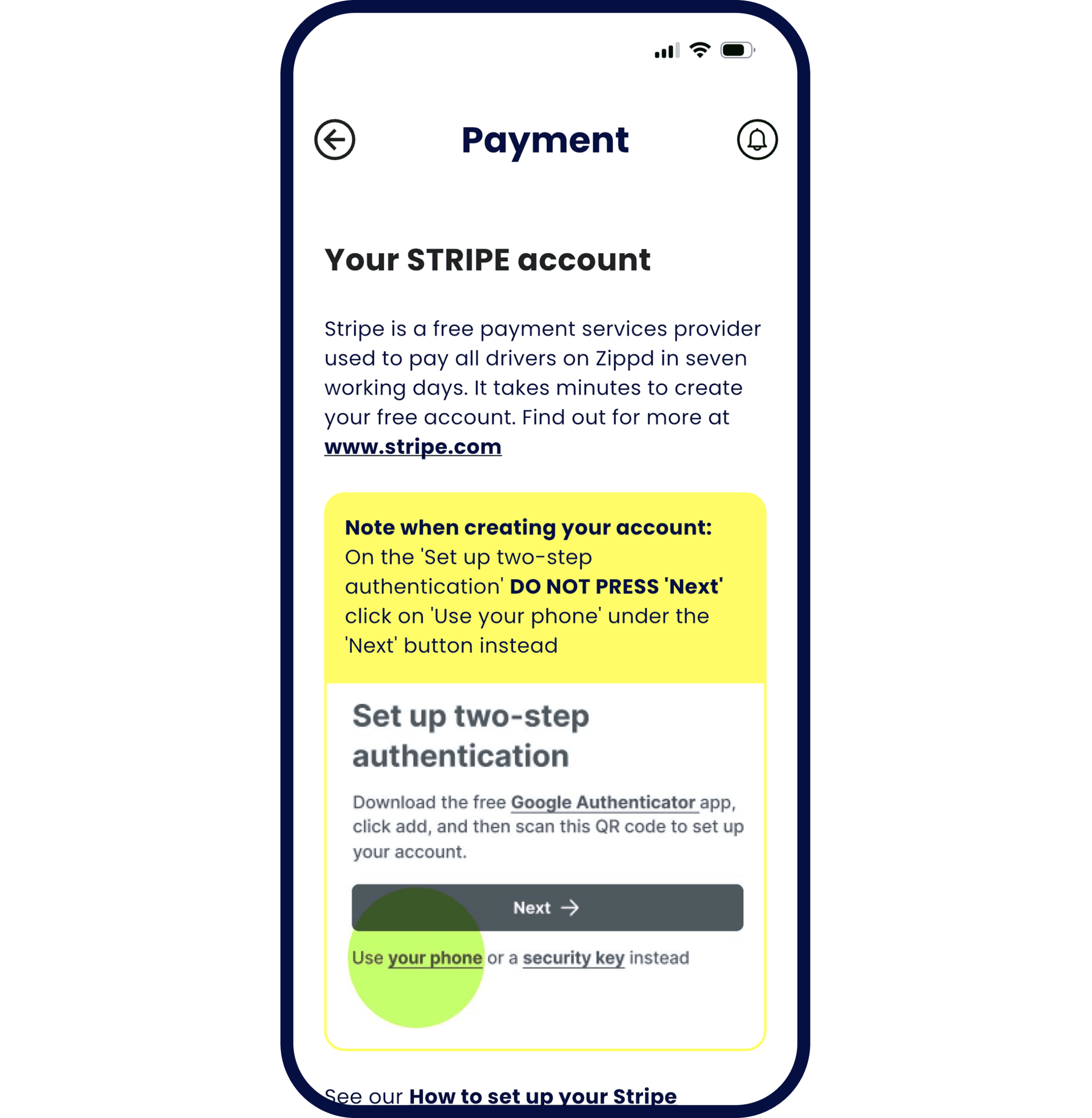 Stripe account