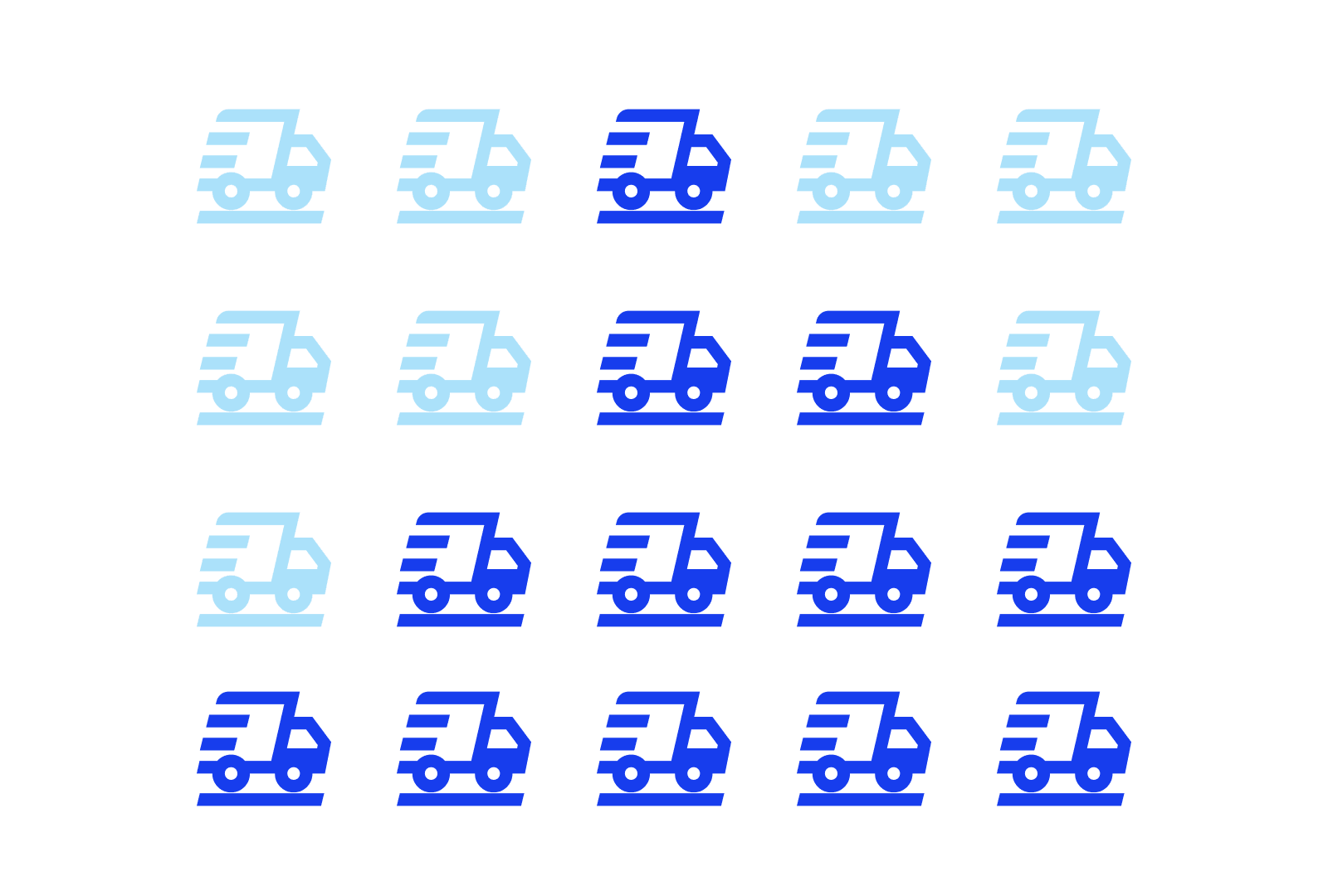 Network - an image showing a large number of van icons in blue