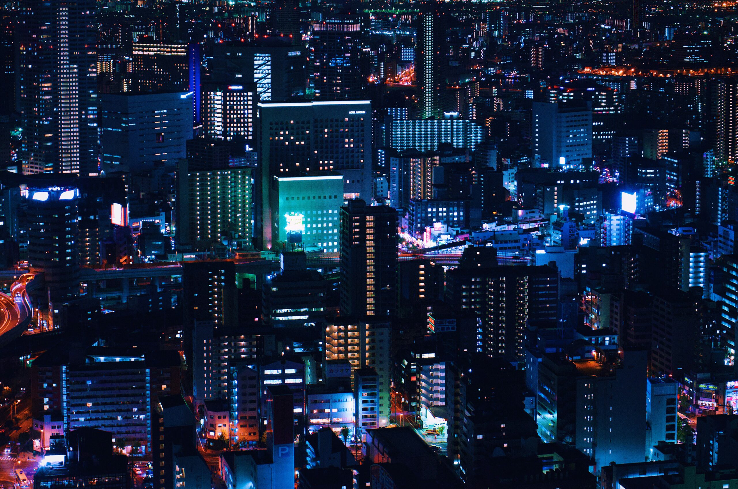 An image showing a cityscape with roads and high-rises, to represent urban logistics