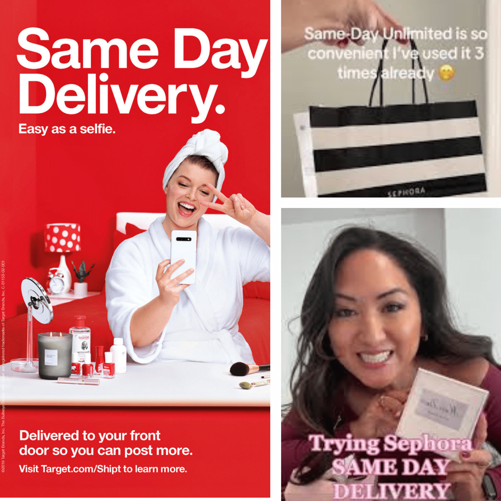 Target and Sephora same-day marketing examples